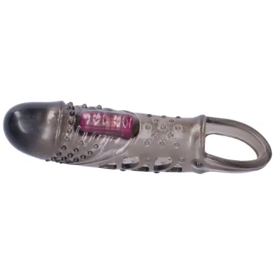 Bumpy Vibrating Penis Extender with Ball Loop Increases Length by 1 Inch