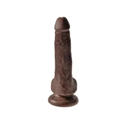 King Cock 6 Cock With Balls Brown