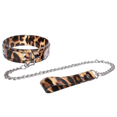 Excellent Power Fetish Leopard Frenzy Leopard Print Collar and Leash