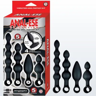 Anal ese Collection Vibrating Rechargeable Anal Fantasy Kit Black