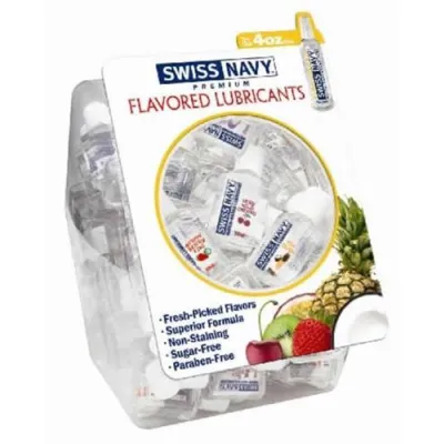 Swiss Navy Flavored 100 Count Bowl 20ml Bottles Assorted Flavors