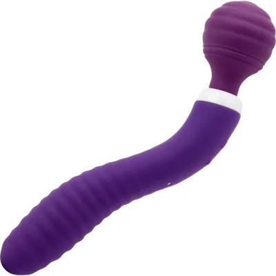 Nubii Lolly Wand Silicone Dual Ended Wand Style G Spot Vibrator By Nu Sensuelle Purple