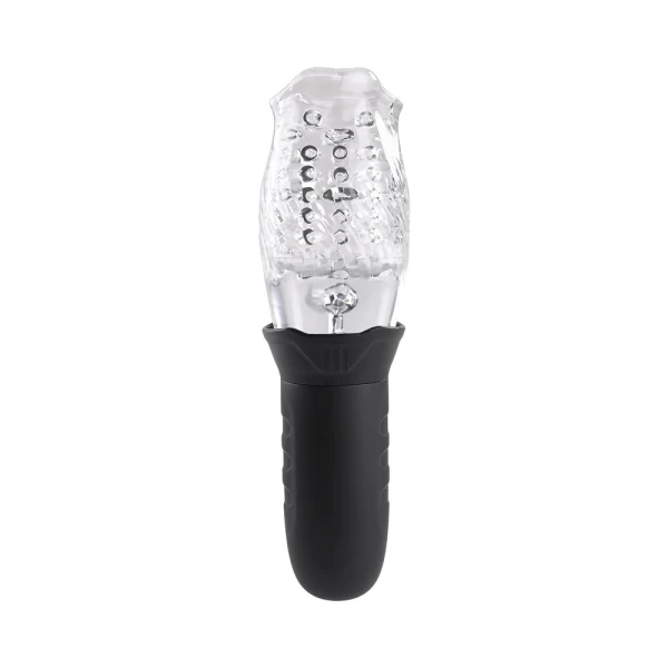 Sleeves:  Zero Tolerance Cyclone Rechargeable Vibrating Spinning Stroker Black Clear