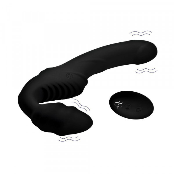 Pro Rider 9x Vibrating Silicone Strapless Strap-On Dildo w/ Remote Control