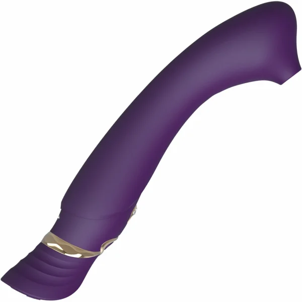 ZALO Queen Set Silicone Rechargeable G-Spot PulseWave Vibrator With Suction Sleeve - Twilight Purple