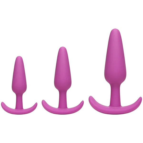 Mood Naughty 1 Silicone Butt Plug Trainer Set by Doc Johnson - Pink