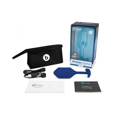 B vibe Vibrating Snug Plug 3 Blue