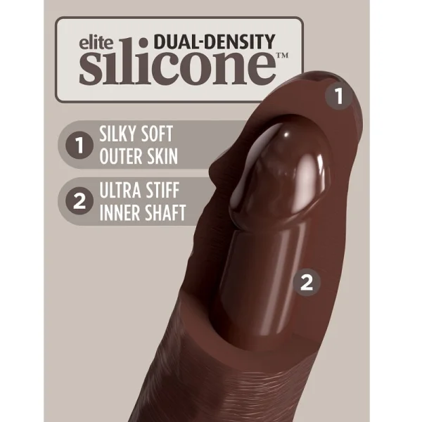Pipedream Products King Cock Elite 7” Vibrating Silicone Cock Brown