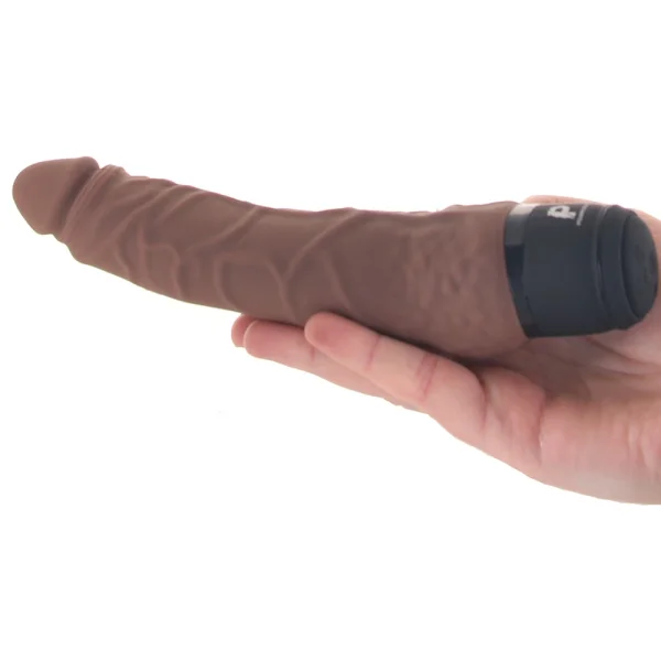 Powercocks Realistic Silicone Waterproof Rechargeable 7" Vibrator - Chocolate
