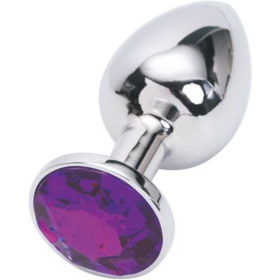 Jewelled Butt Plug Small Silver 3 Inch