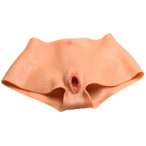 Master Series Silicone Wearable Vulva Panties With Vagina & Ass - Small, Vanilla
