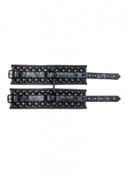 X-Play quilted ankle cuffs - Black - BDSM Restraints