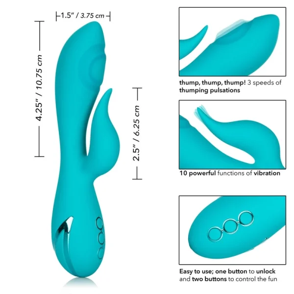 California Dreaming Santa Monica Starlet Rabbit Style Pulsing Silicone Vibrator by CalExotics