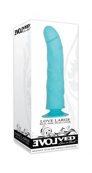 Love Large Real Feel Dual Layer Dildo Blue — image 7 of 8