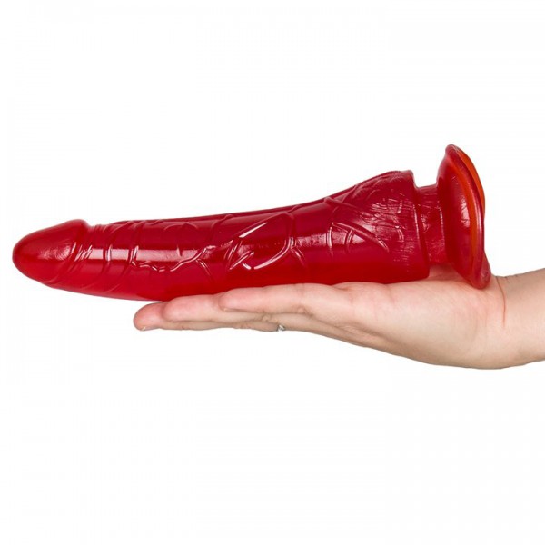 Bondara Crystal Clear Red Suction Cup Dildo – 8 Inch