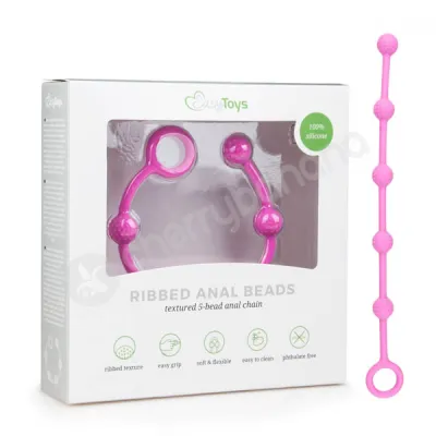 Easytoys Pink Small Ribbed Anal Beads