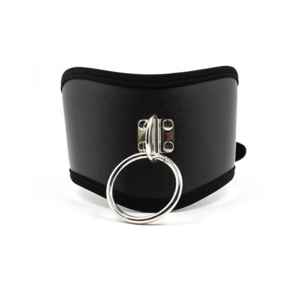 Bondage Kits & Sets: Ple'sur Pvc Adjustable Posture Collar With O-ring Black