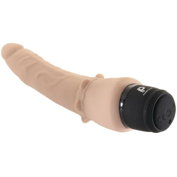 Powercocks Slim Anal Realistic Silicone Waterproof Rechargeable 7" Vibrator - Vanilla