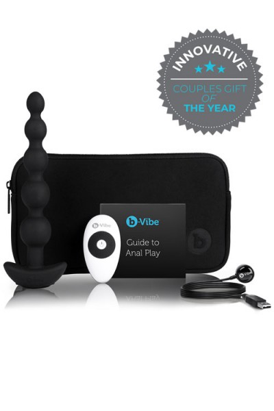 B-Vibe 3 Motor Vibrating Silicone 8.2" Anal Beads with Remote