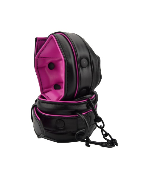Bound to Please Pink & Black Wrist Cuffs