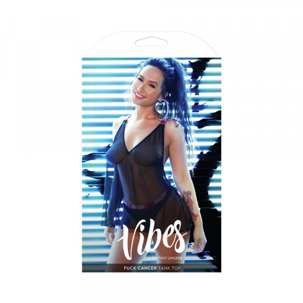 Vibes Fuck Cancer Racerback Tank Top Blk S/m