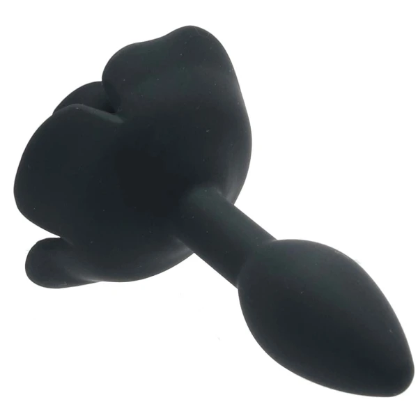 Forbidden Small Rose Silicone Butt Plug By CalExotics - Black