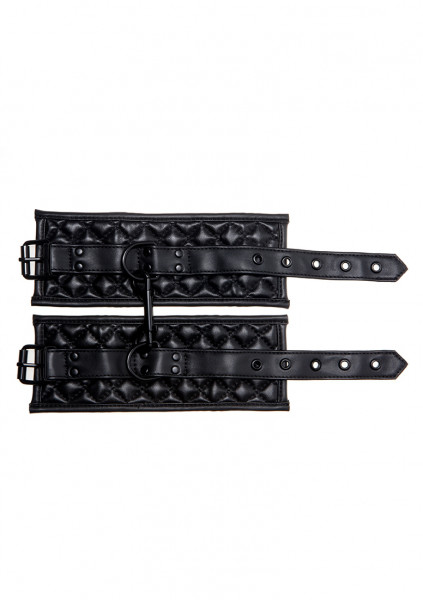 X-Play quilted wrist cuffs - Black - Sexy bondage toys