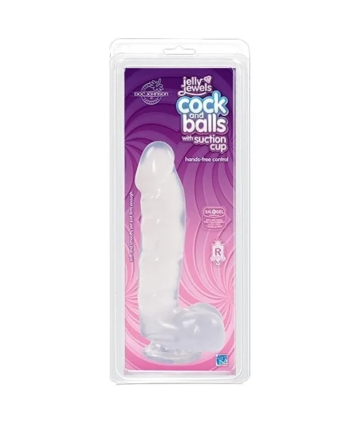 Jelly Jewel Cock & Balls w/Suction Cup