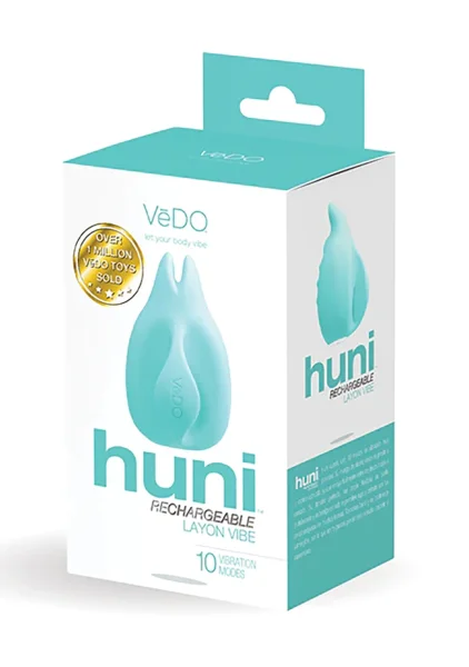 Huni Rechargeable Waterproof Silicone Lay-On Clitoral Vibrator by VeDO - Tease Me Turquoise