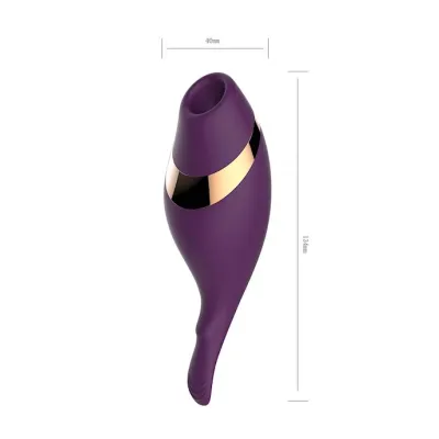 Amore Tapered Suction Vibrator Purple 5 3 Inch