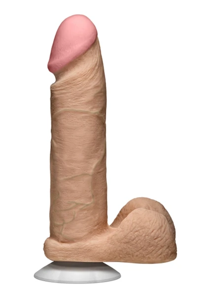 Doc Johnson The Realistic Cock UR3 8" - Vac-U-Lock Compatible Suction Cup - Caramel