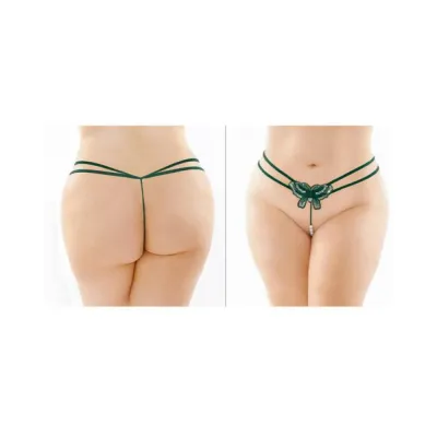Zinnia Sequin Butterfly Strappy Pearl G string Green Queen