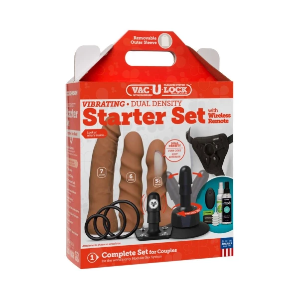 Vac-U-lock Vibrating Dual Density Starter Set with Wireless Remote