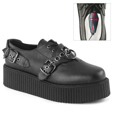 2 inches Platform Lace Up Creeper w Buckle Strap