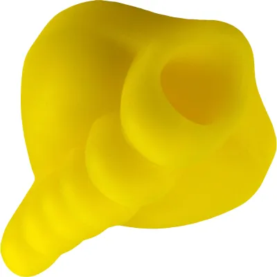 b cush Honeybunch Soft Silicone Dildo Base with Vibe Pocket for Harness Play Sunshine