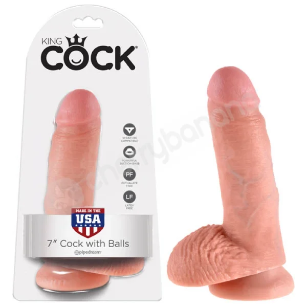 King Cock Flesh 7'' Cock With Balls