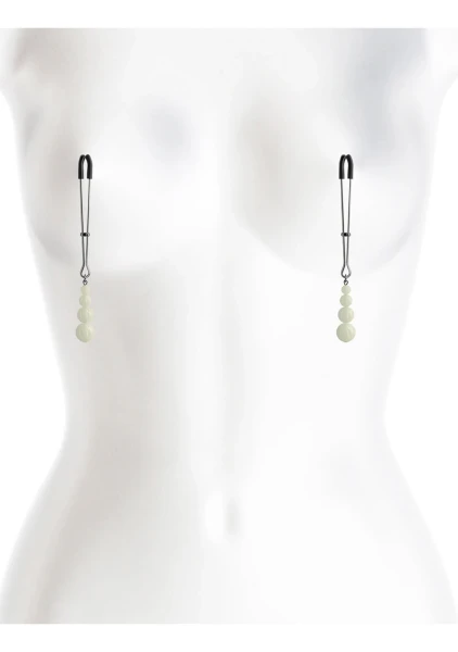 Bound Adjustable G2 Glow In The Dark Nipple Clamps by NS Novelties - Gunmetal