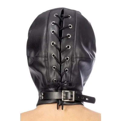 Fetish Tentation BDSM Leatherette Hood with Removable Mask