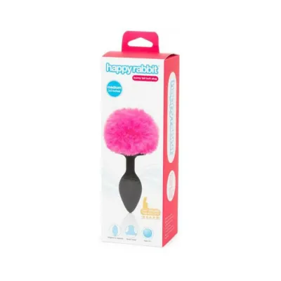 Happy Rabbit Non vibrating Butt Plug Medium Black pink