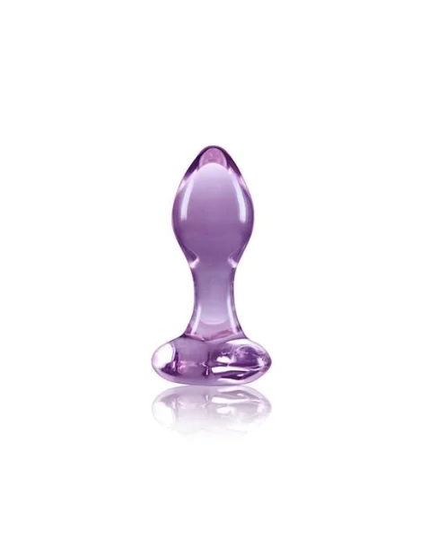 Crystal Heart Butt Plug  - Purple - 3.4 Inch