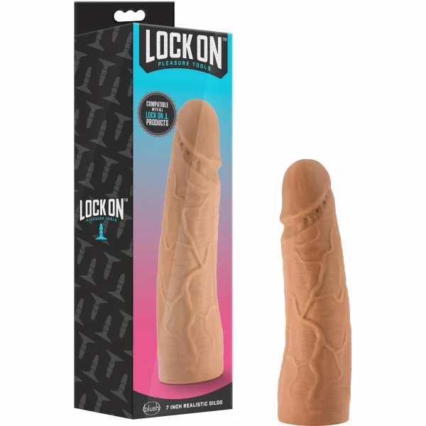 7 Inch Realistic Lock On Dildo By Blush - Caramel