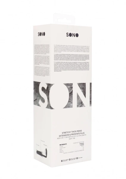 Sono No.38 - Stretchy Penis Extension and Plug - Black