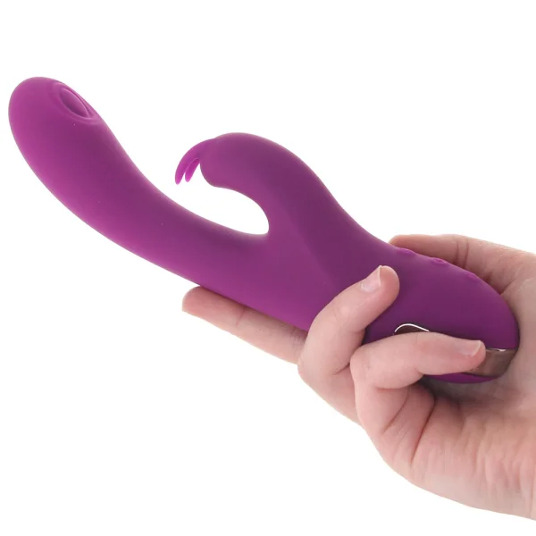 Playboy Pleasure Thumper Waterproof Rechargeable Silicone Tapping Rabbit Vibrator - Fuchsia