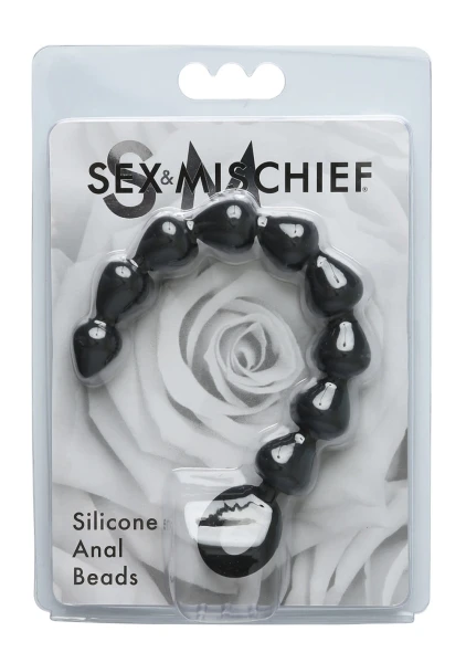 Black Silicone Anal Beads