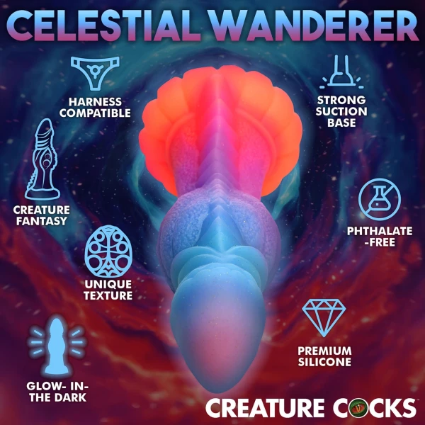 Creature Cocks -  Galactic Cock Alien Creature Glow-in-the-Dark Silicone Dildo