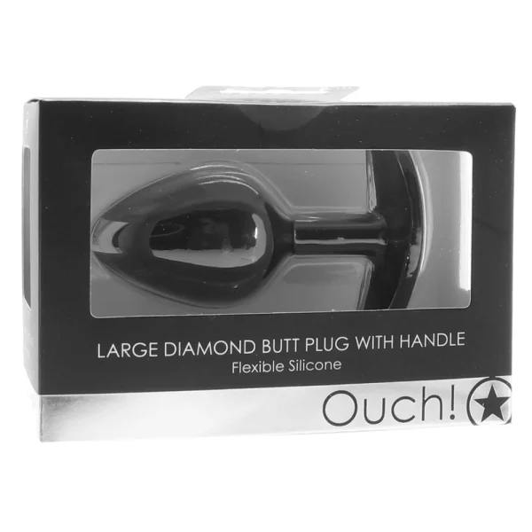 OUCH! Large Diamond Butt Plug With Handle