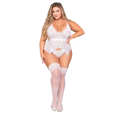 Bustier and G String Queen Size White
