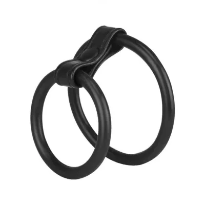 Macho Silicone Duo Cock And Ball Ring Black