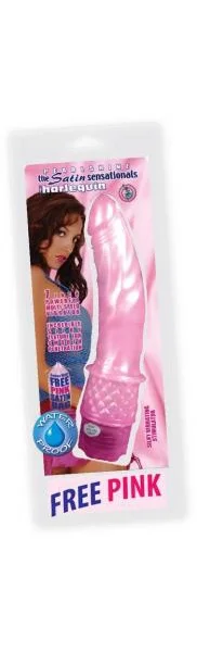 Pearlshine The Satin Sensationals The Harlequin Vibrator Waterproof 7 Inch Pink