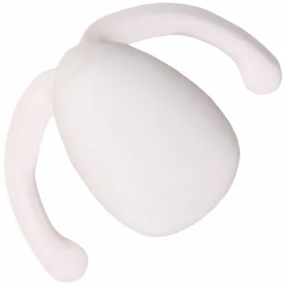Eva II Hands Free Silicone Rechargeable Couples Vibrator by Dame Quartz Pink